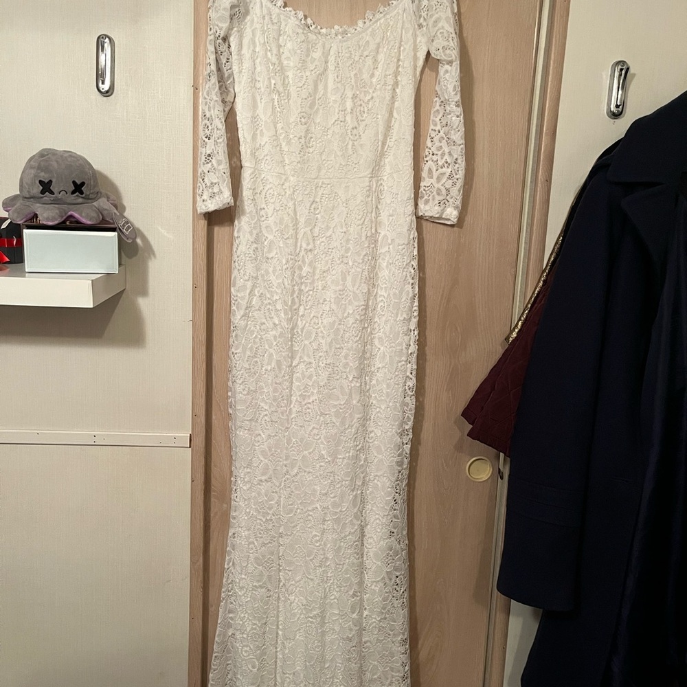 Elegant White Lace Dress